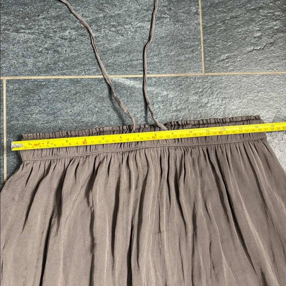 Taupe Satin Cargo Slip skirt - Picture 4 of 5